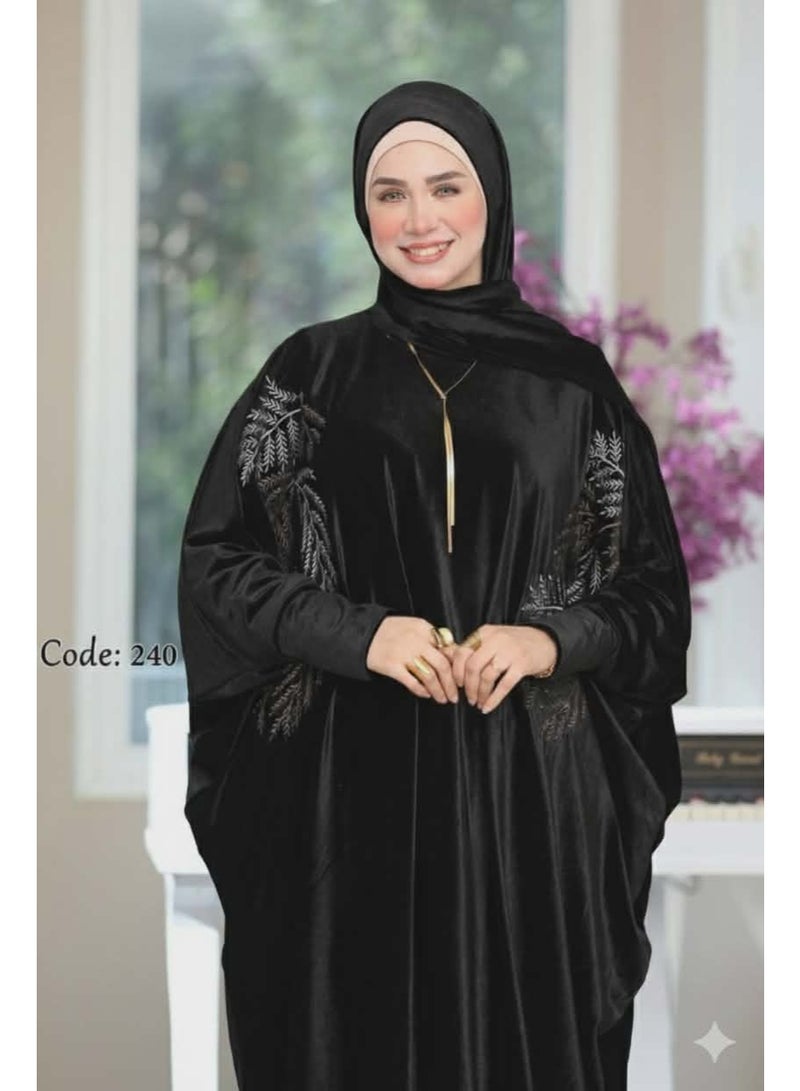 Women's prayer robe – distinctive and elegant embroidery – black - Image 5